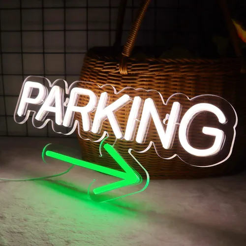 Miniatura 2 de Letreros de neón de estacionamiento para decoración de pared, luces de neón para dormitorio, letreros de negocios LED adecuados para estacionamiento