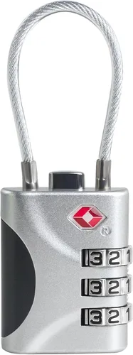 Miniatura 10 de Cerraduras TSA para equipaje, cerradura de combinación pequeña con cable, cerraduras de equipaje aprobadas por la TSA, cerradura combinada para Negro