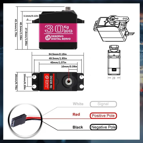 Miniatura 5 de Servo motor de 66.1 lbs Servo digital de alto par RC piezas para automóviles RC a escala 1/10 y Crawlers Slash 4x4 4x4 VXL TRX-4 SCX10 III