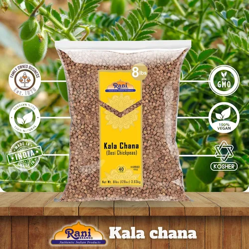 Miniatura 5 de Rani Kala Chana (garbanzos desi chana con piel) 128 oz (8 libras) 8.0 lbs a granel ~ Todo natural Apto para gluten Sin OMG Kosher Vegano