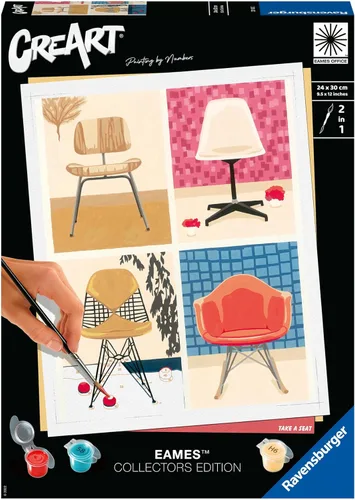 Miniatura 2 de Ravensburger CreArt Eames Take a Seat Kit de pintura por números para adultos, pintura de artes y manualidades para edades de 12 años en adelante