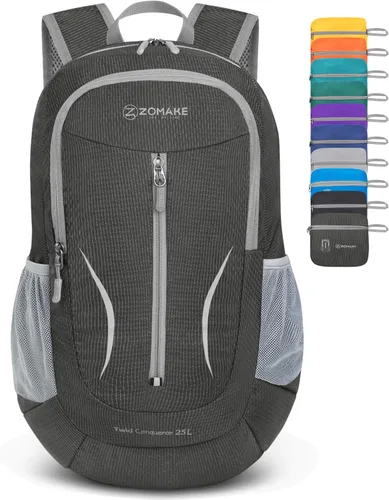 Miniatura 20 de ZOMAKE Mochila plegable ultraligera de 25 litros, mochila de senderismo plegable resistente al agua, pequeña mochila plegable para viajes