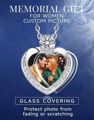 Miniatura 12 de MomentWish Collar de corazón para mujer, moissanita, diamante de imitación, plata de ley 925