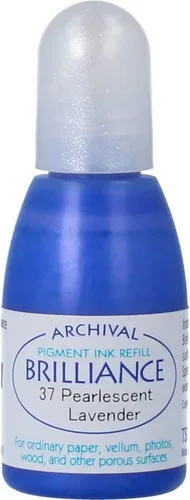 Miniatura 5 de Tsukineko Tinta pigmentaria Brilliance de 20 cc, almohadillas de tinta brillantes y gotas de rocío, color blanco claro de luna Moonlight White