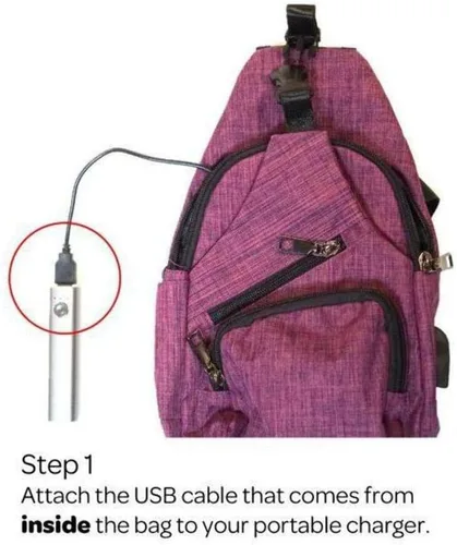 Miniatura 35 de Nupouch Mochila cruzada antirrobo, carga USB, mochila ligera para viajes, senderismo, todos los días