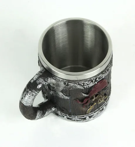 Miniatura 4 de Things2Die4 Taza de café gótica con diseño de calavera pirata de madera