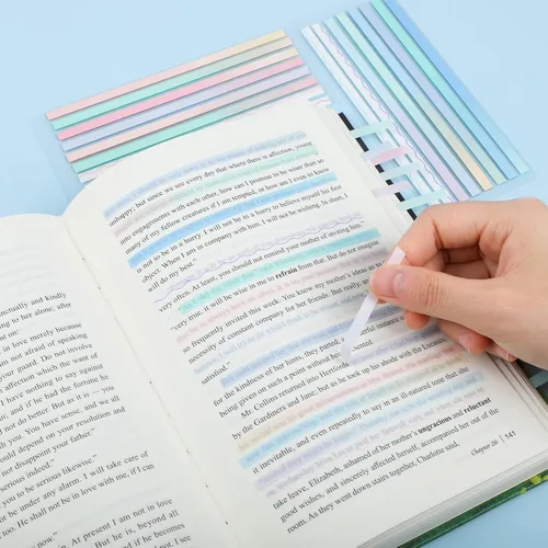 Miniatura 4 de NEWEST 960 tiras de resaltador transparentes para leer, pestañas de resaltador extraíbles degradadas para anotar libros, notas adhesivas de página
