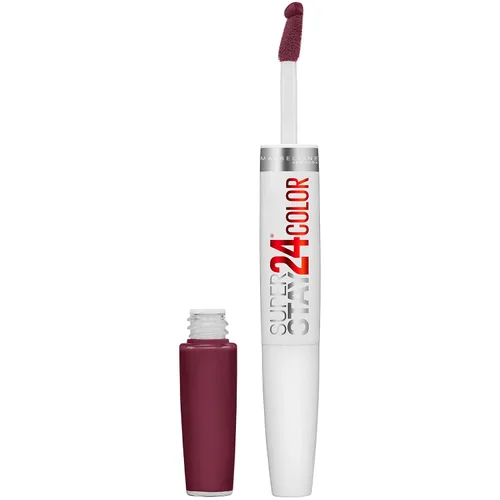 Maybelline Super Stay 24, lápiz labial líquido de maquillaje de 2 pasos, color altamente pigmentado de larga duración con bálsamo hidratante, Merlot