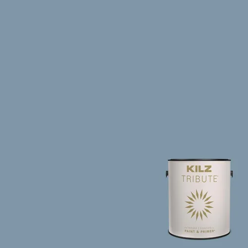 Miniatura 109 de KILZ TRIBUTE Pintura e imprimación, para interiores, semibrillante, Vintage Indigo, 1 galón Índigo Victoria
