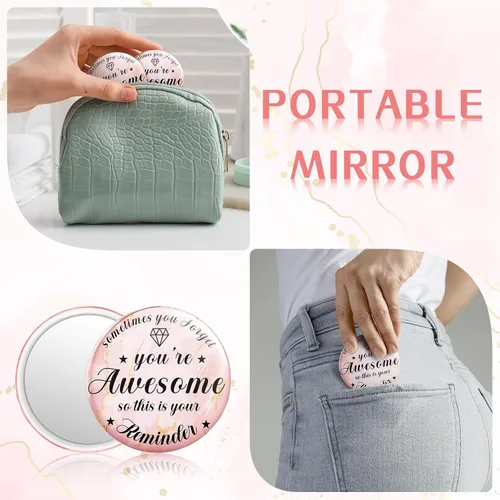 Miniatura 3 de Tradder 18 piezas de espejo compacto a granel para mujeres, regalo de belleza rosa, día de la madre, regalos inspiradores de agradecimiento