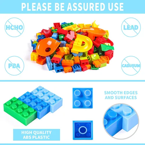 Miniatura 4 de Juego de 168 piezas de bloques de construcción clásicos de canicas, bloques de juguete STEM para niños, ensambla diferentes modelos de bloques