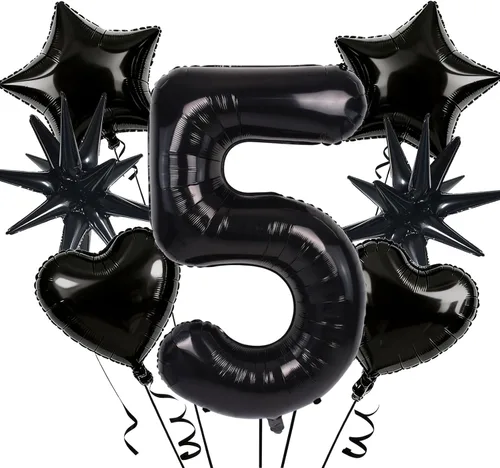 Miniatura 18 de TONIFUL Globos grandes de helio de letras B negras grandes de 40 pulgadas, globos de aluminio Mylar para decoración de suministros de fiesta