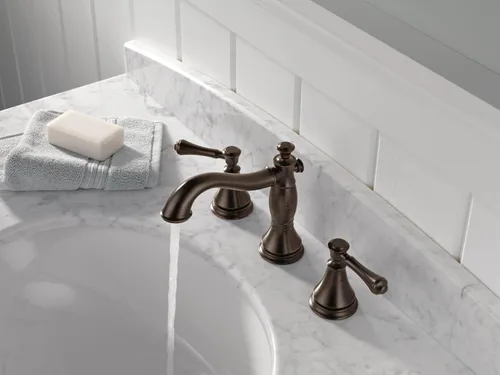 Miniatura 2 de Delta 3597LF-MPU Cassidy llave para baño de amplio alcance, con montaje de drenaje emergente, 3597LF-RBMPU Bronce veneciano