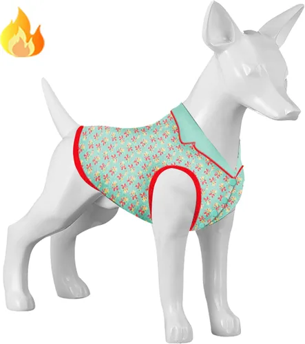 Miniatura 7 de LovinPet Bulldog - Mameluco tipo suéter – Ropa de franela suave para perro, estampado de flores florecientes, adecuado para razas de perros grandes