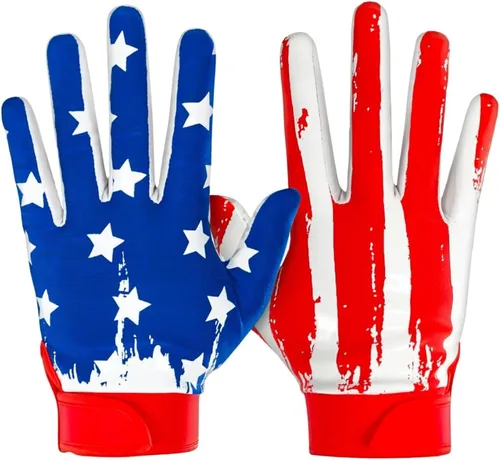 Miniatura 7 de SLEEFS Guantes receptores de fútbol [1 par] – Antideslizantes, agarre de silicona pegajosa – Tallas para jóvenes y adultos