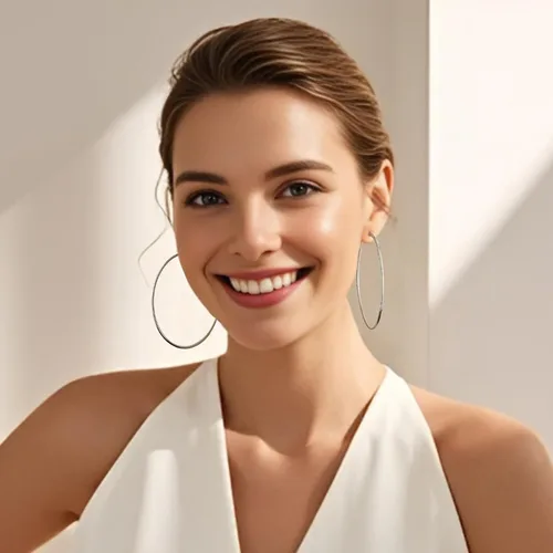 Miniatura 6 de Gacimy Gold Aretes de aro para mujer, chapados en oro real de 14 quilates, plata de ley 925 con poste de oro para mujer