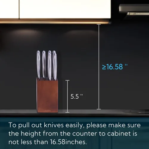 Miniatura 7 de Soporte para cuchillos de carne de 5.5 pulgadas sin cuchillos con 8 ranuras, solo bloque de almacenamiento de cuchillos de carne, organizador