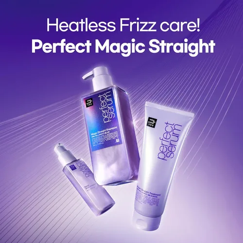 Miniatura 2 de Mise En Scene Perfect Serum Magic Straight Shampoo Anti-Frizz, protector del calor, efecto alisador de cabello, champú coreano para control