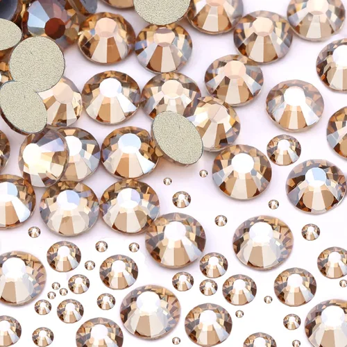 Miniatura 30 de Dowarm 2650 diamantes de imitación de cristal con parte trasera plana, 6 tamaños de 0.059 in a 0.256 in, cristales de parte trasera plana