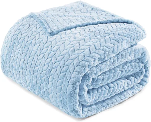 Miniatura 28 de Exclusivo Mezcla - Manta de forro polar tamaño individual para cama, 90x66 pulgadas, mantas suaves y acogedoras de franela jacquard, ligeras y Verde