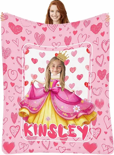 Miniatura 12 de Manta de Sirena Personalizada para Niñas Bebés - Manta de Forro Polar para Recién Nacidos y Niños Pequeños - Foto y Nombre, Regalos de Navidad