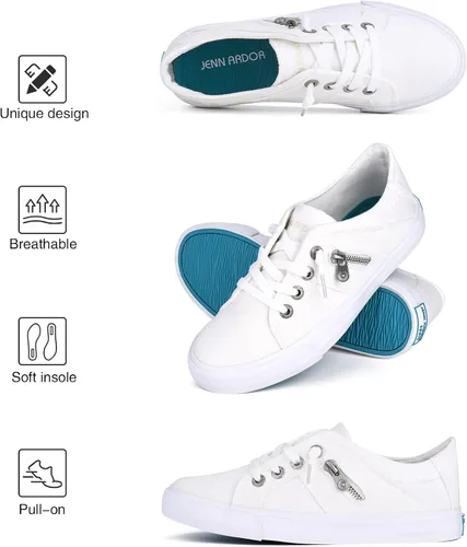 Miniatura 4 de JENN ARDOR Zapatillas sin cordones para mujer, zapatos antideslizantes, zapatos retro, zapatos casuales, zapatos planos para caminar
