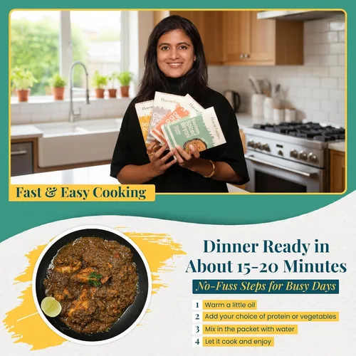 Miniatura 7 de Flavor Fusion Favoritos tradicionales con ingredientes naturales: pollo Tikka Masala, palak Paneer y pollo picante a la pimienta para una cocina