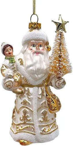 Miniatura 26 de Adorno de cristal soplado a mano de Papá Noel de safari aventurero, decoración navideña temática de viaje de explorador africano de la selva