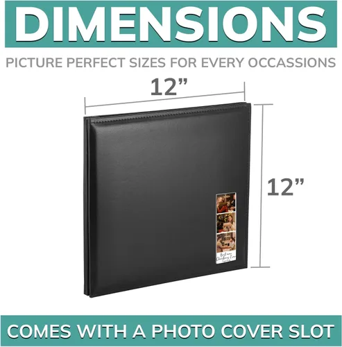 Miniatura 2 de Marcos para cabina de fotos – Álbum de cabina de fotos de 12 x 12 pulgadas, álbum encuadernado con poste de carga superior, 50 páginas