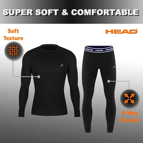 Miniatura 2 de HEAD Conjunto de capa base para hombre, parte superior e inferior, camisas de compresión para hombres, pantalones de compresión para hombre