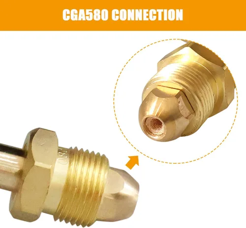 Miniatura 4 de Medidores de regulador de CO2 de argón Reguladores de soldadura de gas para soldador MIG TIG, 0-4000 PSI, conexión de entrada CGA580