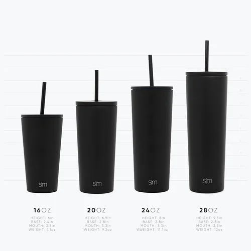 Miniatura 4 de Simple Modern - Vaso aislante con tapa y pajita Taza de café helado Botella de agua reutilizable de acero inoxidable Taza de viaje Regalos