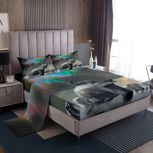 Miniatura 38 de Erosebridal Juego de sábanas deportivas con temática de fútbol americano, tamaño individual, sábana bajera ajustable de pelota de rugby