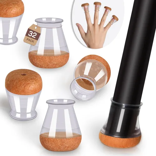 Miniatura 25 de Protectores de suelo para patas de silla cuadrados, protectores de suelo para patas de silla de silicona, tapas de fieltro, fortalecimiento