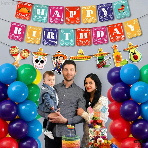 Miniatura 6 de KatchOn, Cartel de cumpleaños mexicano de 15 pies, preencordado, decoraciones de feliz cumpleaños, cartel mexicano de fiesta de feliz cumpleaños