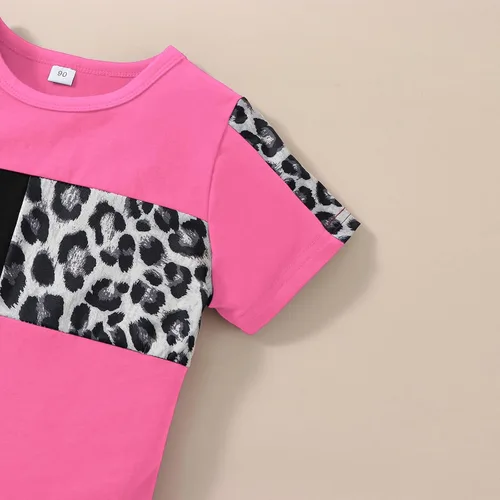 Miniatura 20 de Ropa de verano para niña, camiseta de manga corta para bebé, pantalones cortos, estampado de leopardo, camuflaje, de 18 meses a 6 años