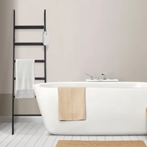 Miniatura 7 de Escalera para Mantas de 6 Niveles – Perchero de Edredones de 5.5 Pies que se Apoya en la Pared, Almacenamiento de Mantas Estilo Granja para Sala