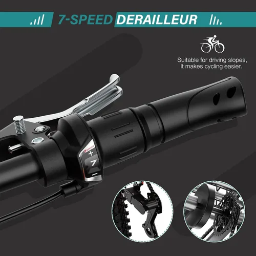 Miniatura 3 de MOPHOTO Triciclo de montaña para adultos, bicicleta de montaña de 7 velocidades y 3 ruedas para adultos, triciclo Cruiser de 24/26/27.5 pulgadas