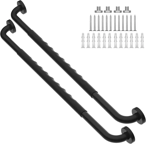 Miniatura 12 de Barra de Agarre Antideslizante Cromada de 16 Pulgadas, iMomwee Paquete de 2 Barras de Agarre de Acero Inoxidable para Baño con Agarre Moleteado