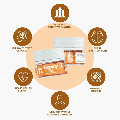 Miniatura 3 de Tspacious - Gomitas de melena de león enfocadas, 30 unidades, sabor natural a mandarina y maracuyá, sin gelatina, sin gluten, vegetarianas
