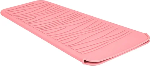 Miniatura 10 de Alfombrilla de viaje de silicona resistente al calor para plancha de pelo (1 paquete, rosa malva, 11 x 5.3 pulgadas)