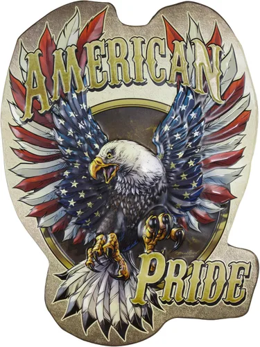 American Art Decor Letrero de metal en relieve para pared, decoración de habitación para bar, cueva de hombre, garaje, sala de juegos y más (orgullo