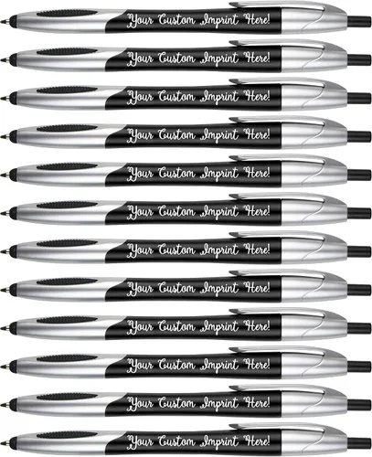 Miniatura 3 de Bolígrafos de tinta personalizados con lápiz capacitivo, clic en acción, The Glide, escritura negra, bolígrafos con nombre impreso, impresos con tu