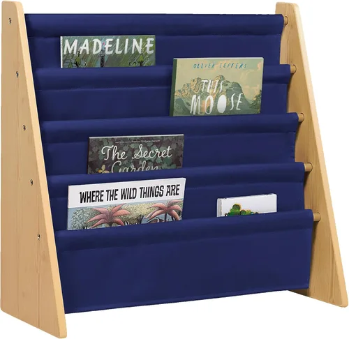 Miniatura 12 de Wildkin estantería de lona para niños y niñas, diseño de madera con cuatro estantes de tela, mantén las habitaciones, salas de juegos y aulas