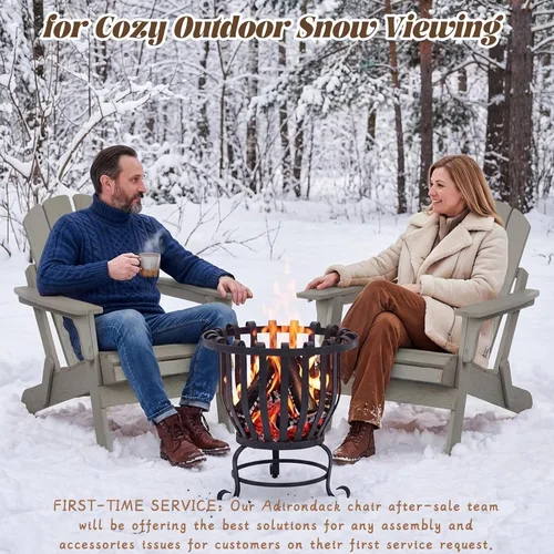 Miniatura 8 de Silla Adirondack plegable, de madera maciza, sillas para hogueras para todo tipo de clima, con respaldo premontado y tabla de asiento para terraza