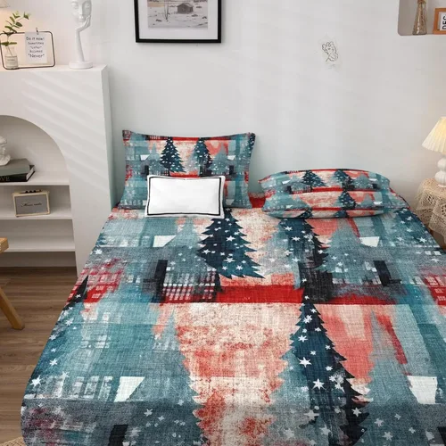 Miniatura 3 de Sábanas para árbol de Navidad tamaño Queen – Sábanas de cama de Navidad, microfibra suave y bolsillo profundo, sábanas y fundas de almohada