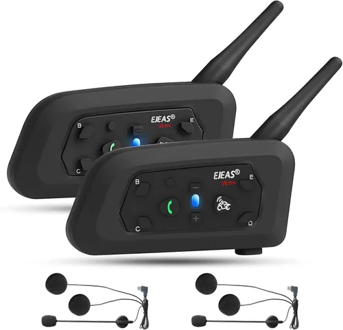 Miniatura 9 de EJEAS V6 Pro - Auriculares Bluetooth para motocicleta, sistema de comunicación de casco de intercomunicación para 2 conductores con respuesta