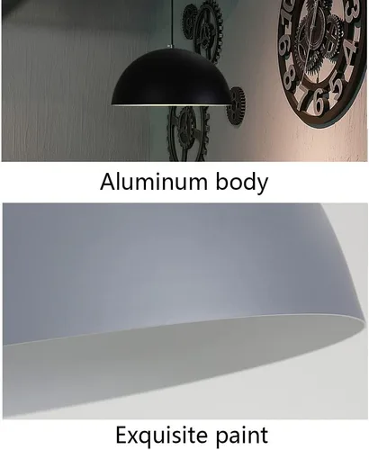 Miniatura 4 de Lámparas de cúpula industrial, semicirculares, curvadas, de metal mate, lámpara colgante vintage rústica, accesorios de iluminación para granja
