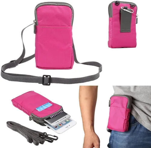 Miniatura 15 de Bolso cruzado universal para teléfono celular, bolsa de cinturón para deportes al aire libre, funda para llevar teléfono móvil, con correa