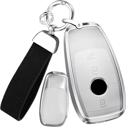 Miniatura 7 de ontto Funda inteligente para llave de automóvil, marco de metal y carcasa de resina para llave de automóvil para Mercedes-Benz Clase A Clase C Clase